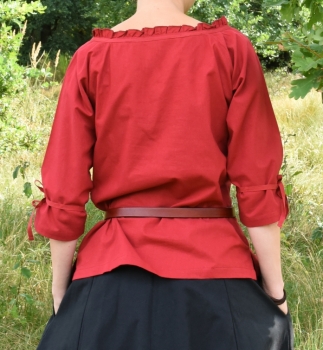 Preview: Mittelalter Bluse Birga mit 3/4 Arm - schwarz